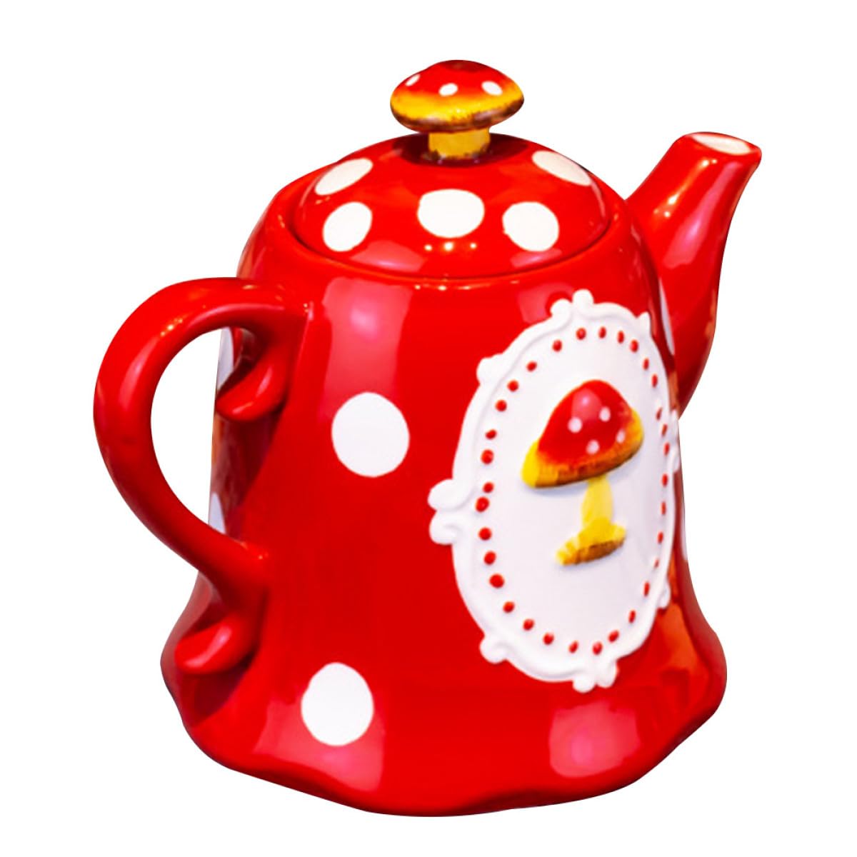 Großer Roter Keramik Wasserkocher mit Hoher Hitzebeständigkeit und Langlebigem Design für Abendessen und Schwimmbadpartys
