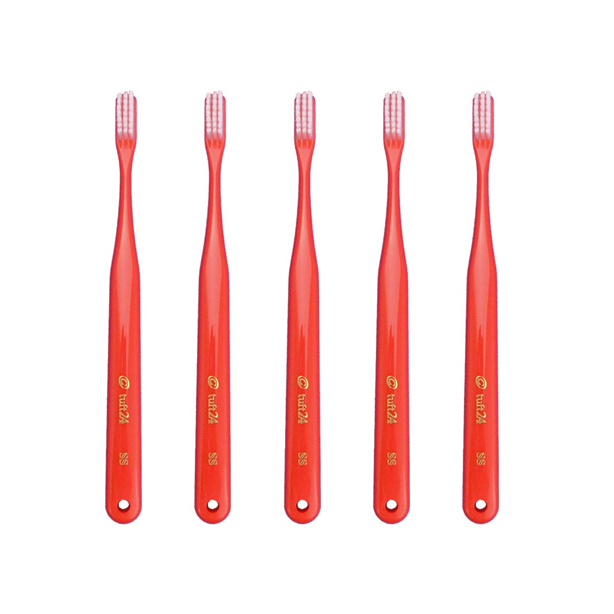 Amazon | タフト24 歯ブラシ 5本セット SS キャップなし (レッド
