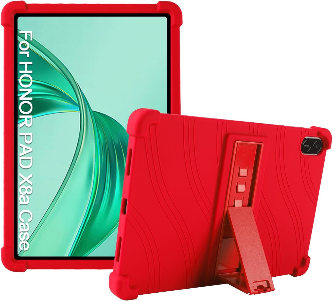 Case for Honor Pad X8a 11 Inch,XLTTONG PC Holder Tablet Silicone Case,Anti-drop for Honor Pad X8a 2024 (Red)