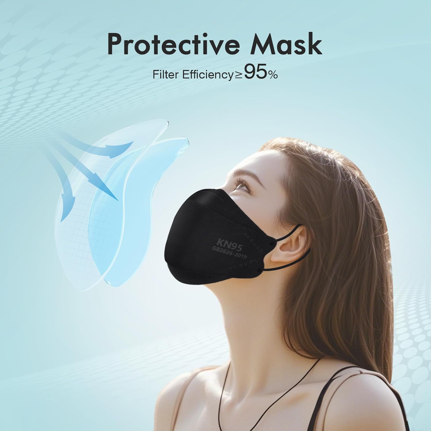 LEMENT KN95 Disposable Masks: 50-Pack Breathable Protection for Everyone