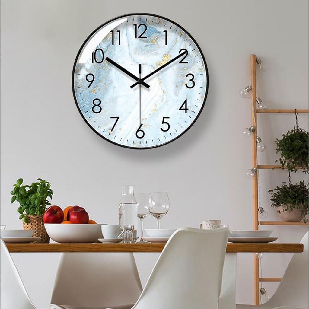 Orologio da parete Orologio al quarzo silenzioso con secondi, orologio con texture in marmo, orologio da parete, soggiorno, semplice orologio nordico Reloj De Pared(B)