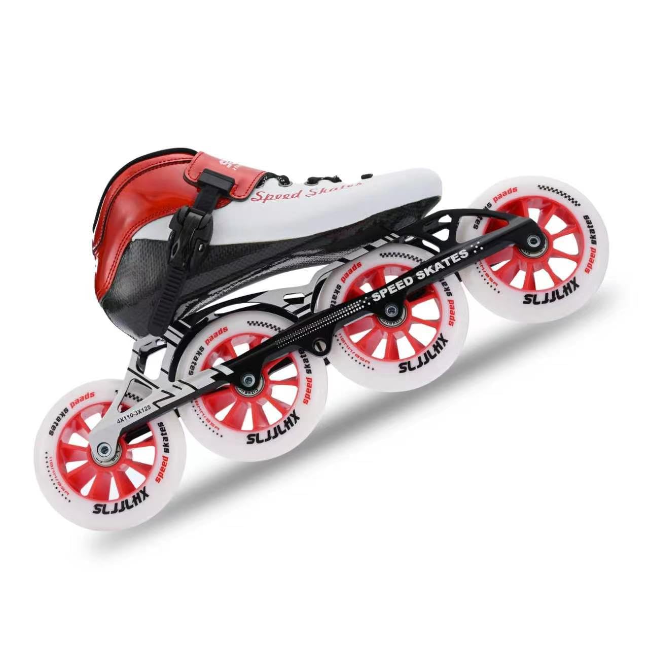 Pattini di velocità in linea per adulti per donne e uomini, pattini professionali per fitness da corsa, pattinaggio a rotelle ad alte prestazioni, nero