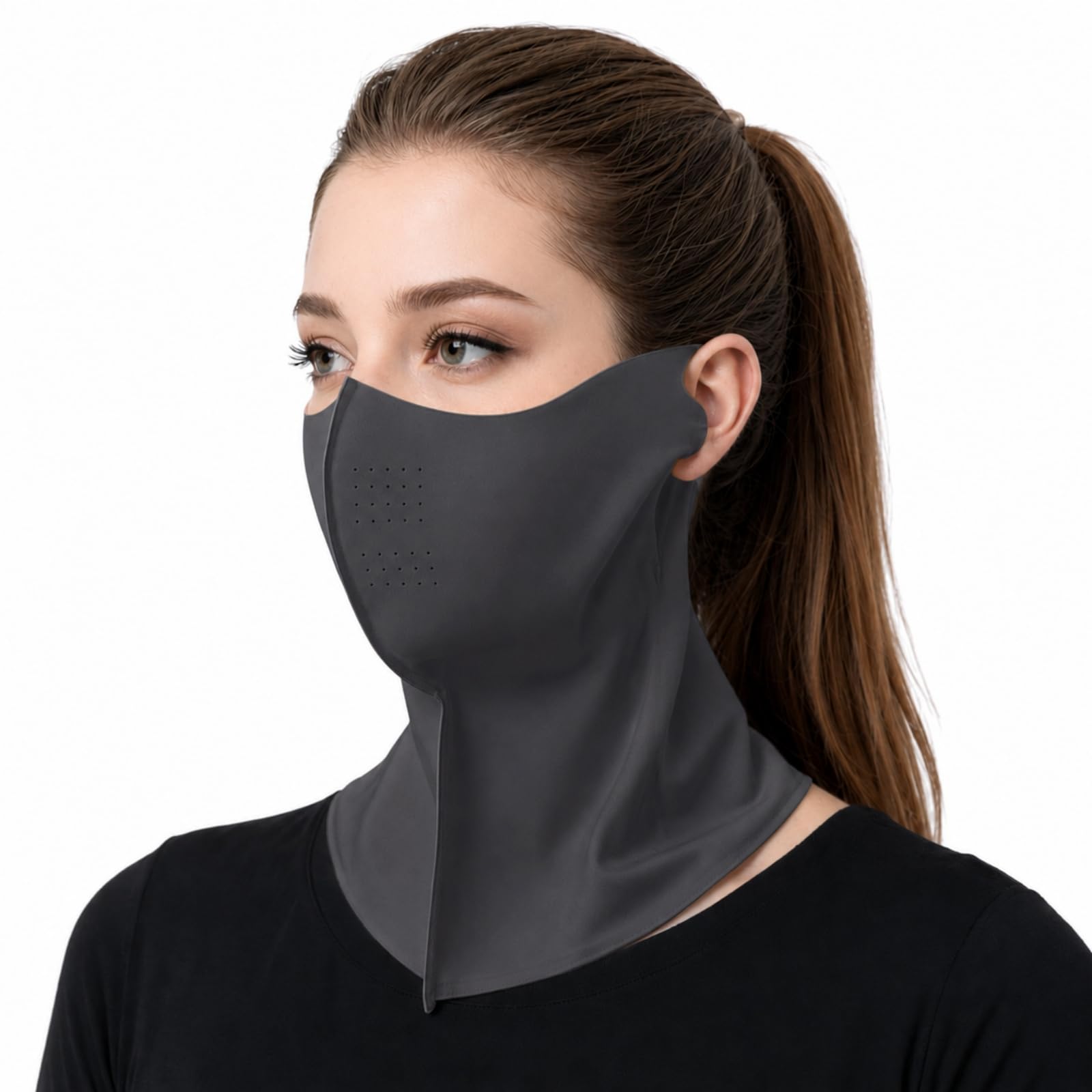 Ice Silk Sun Protection Face Mask for Women, Breathable Cooling Face Cover with Neck Coverage, Driving，Golf，Hiking