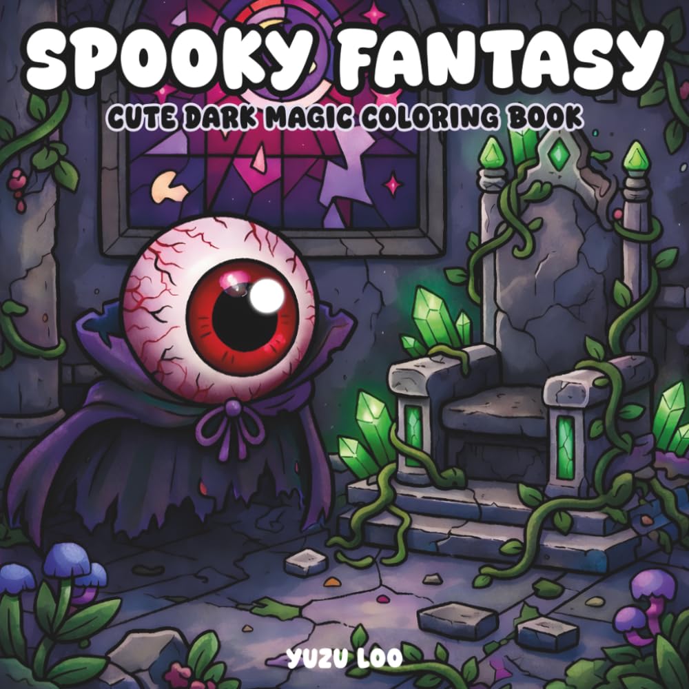 Spooky Fantasy : Cute Coloring – 40 Cozy Drawings, Bold Line and Easy