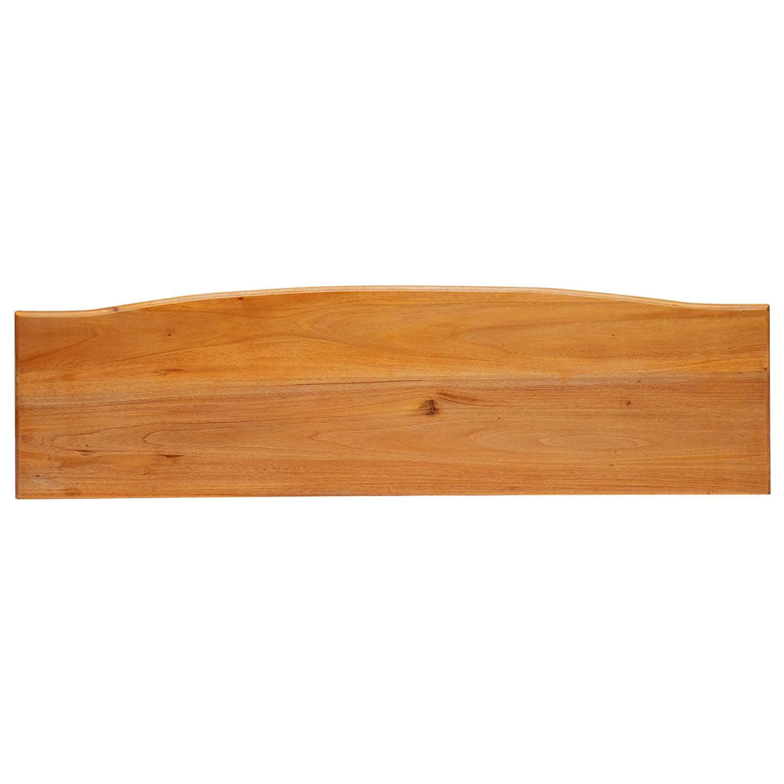 Rustykalny stolik konsolowy z litego mahoniu, 115 x 32 x 76 cm, z sześcioma szufladami i metalowymi uchwytami, wykończenie w stylu vintage, nie wymaga montażu