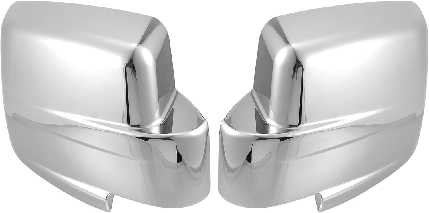 X AUTOHAUX Chrome Plated Mirror Cover Cap Overlay for Jeep Patriot 2007-2017 and Dodge Nitro 2007-2012 - 1 Pair Car Exterior Full Mirror Covers