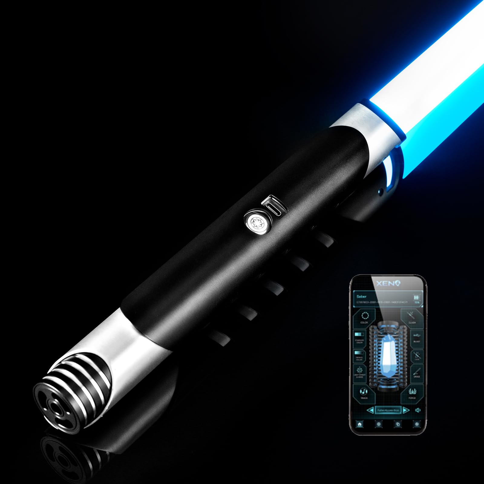 XRGB 3.0 Motion Control Dueling Light Saber for Adults, Sensitive Smooth Swing 16 Sound Fonts Light Saber with APP Control, Infinite Color Change, Rechargeable Aluminum Hilt