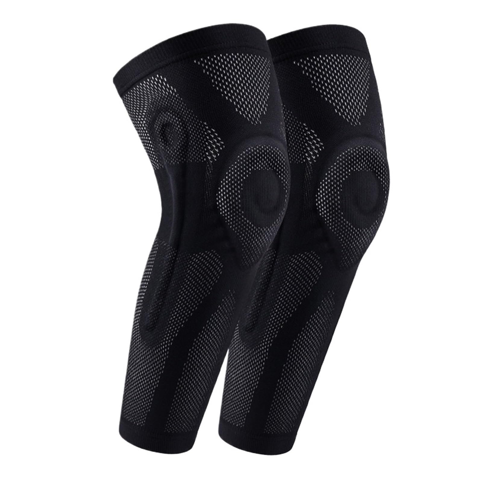 Manga de Compresión de Pierna Completa 1 uds/2 uds rodillera mangas de compresión, pierna completa con almohadillas Gel for rótula y estabilizadores laterales(Black-2Pcs,XL Thigh 40-50CM)