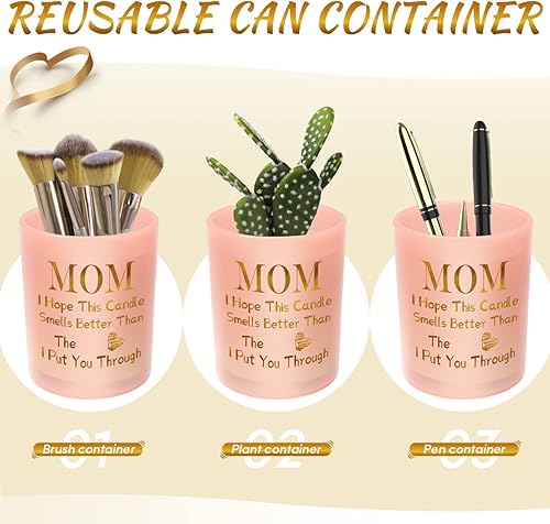 Miniatura 8 de Regalos para mamá de hija e hijo, velas hechas a mano para mamá, regalo único para el día de la madre, divertidos regalos de cumpleaños para mamá,