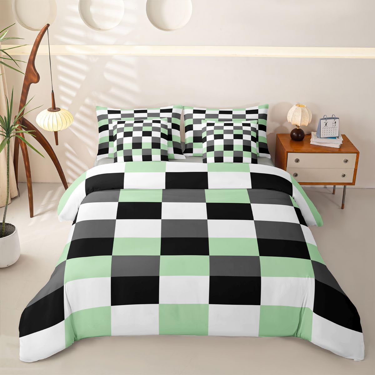 Homewish Geometrisch Schick Bettwäsche Set 7teilig 220x240