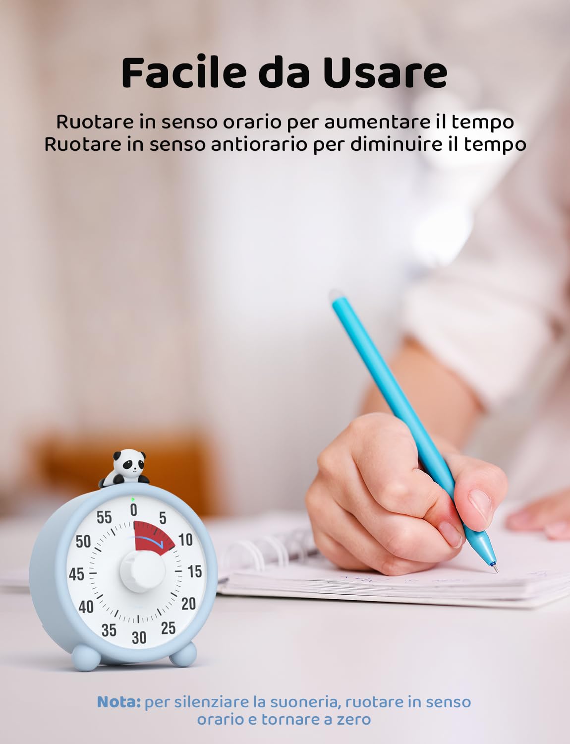 Timer Visivo Per Bambini Liorque - Ricaricabile, Con Custodia In Silicone E Funzione Pausa, Bianco - Foto 8
