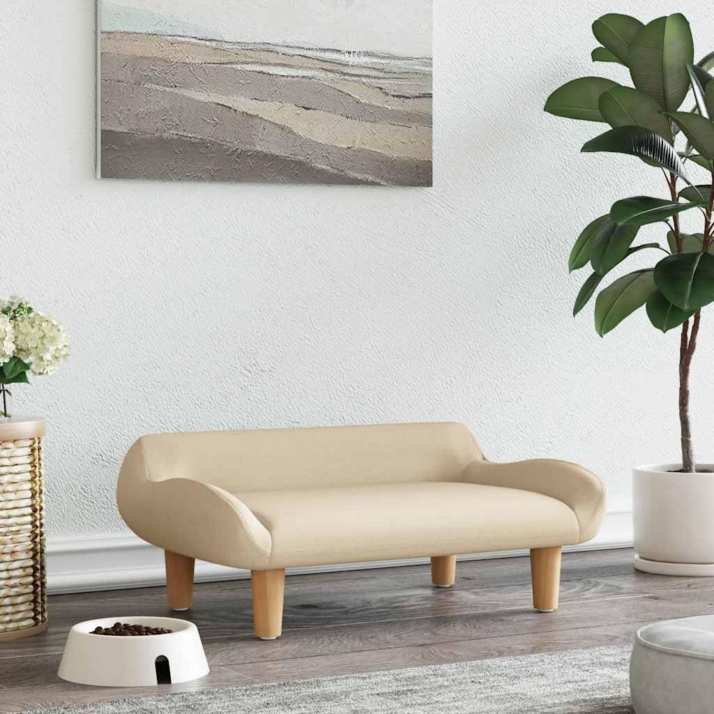 Cuccia per cani color crema, 70 x 40 x 24 cm, in tessuto con morbida schiuma, rivestimento antiscivolo, delicata sulle articolazioni, per cuccioli e anziani, adatta come letto per animali