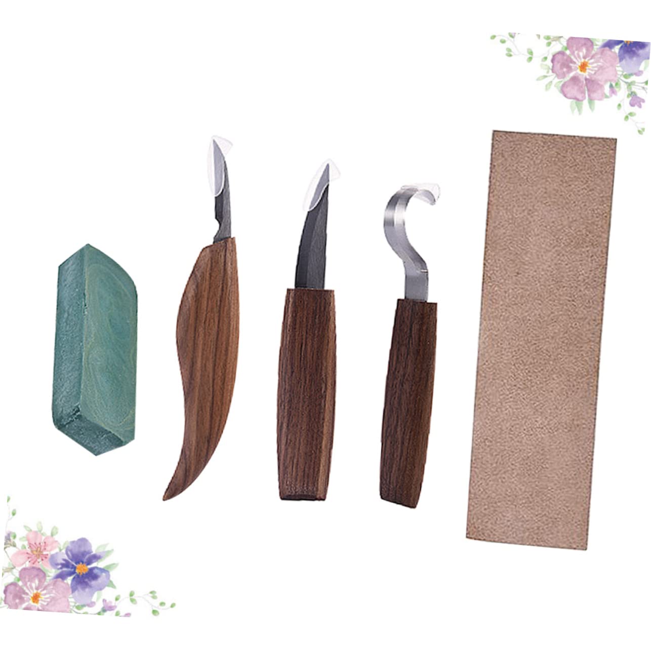 Kit Di Intaglio Per Legno Fai Da Te Manico in Legno Bulino e Strumenti Per Falegname Adatto Per Legni Teneri Come Tiglio Pino e Noce Americano Per Principianti e Lavori Artistici