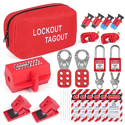 Bulangdi Lockout Tagout Kits Electrical,Lockout Tagout Station Safety Hasp Latch,Lockout Tags/Circuit Breaker,Safety Loto Locks,Nylon Ties thumb #5