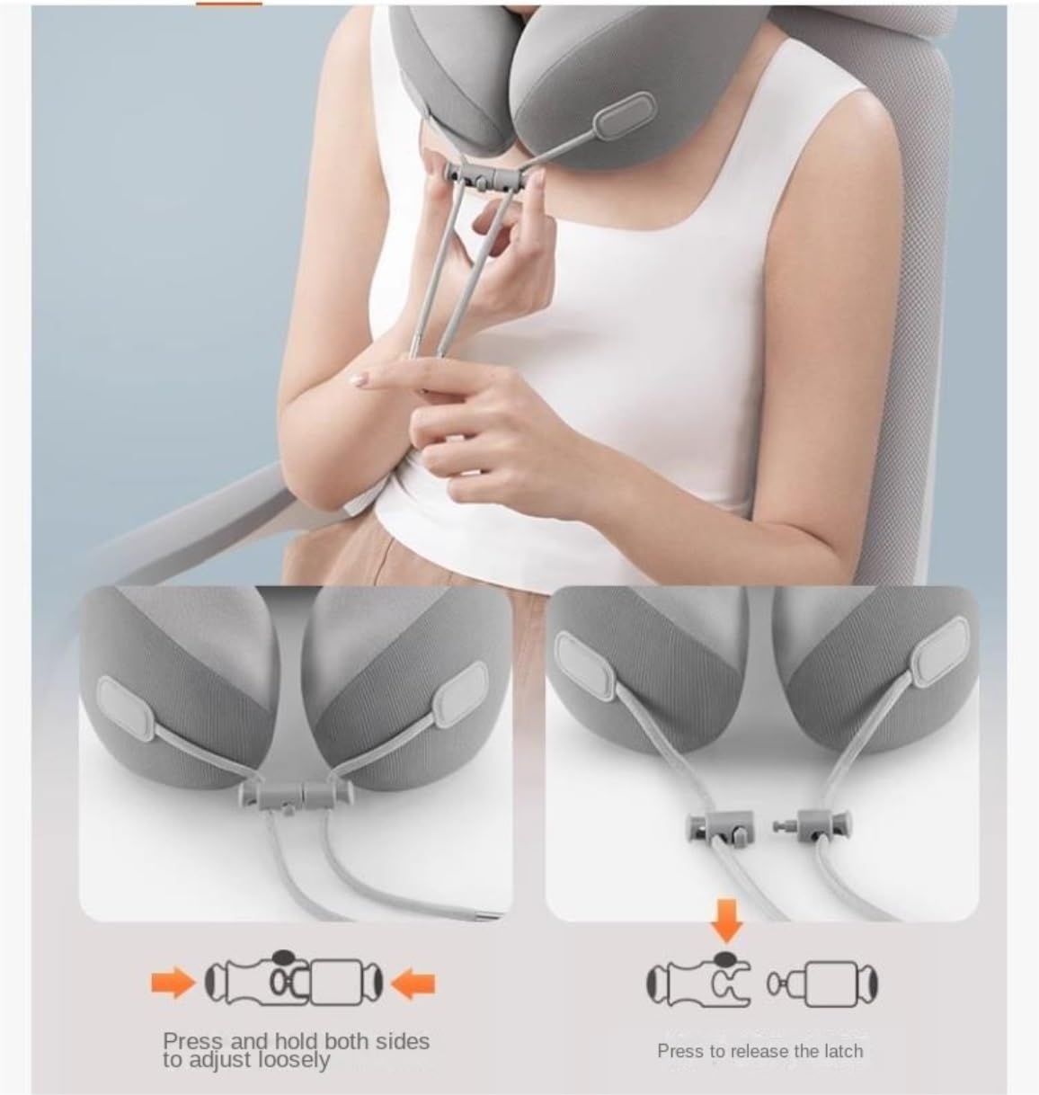 Poduszka Podróżna Do Samolotu Samochodu Poduszka Podróżna Z Pianki Memory Regulowaną Klamrą I Torbą Do Przechowywania, Na Szyję, Samolotu(A)
