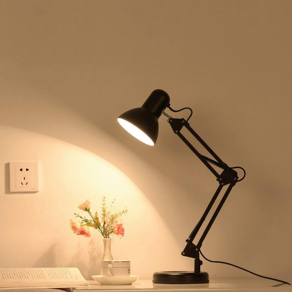 YSJNGF biurkowa LED zadaniowa Bez migotania Lampka do czytania dla uczniów Składana lampka nocna do sypialni do biura Szycie Rzemiosło Rysunek Nail Art stołowa Lampka do czytania (kolor: Rojo)