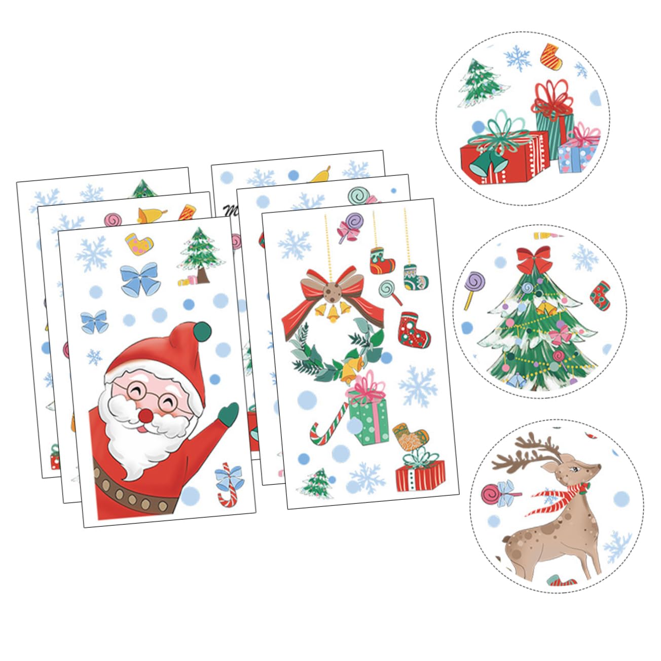 Cabilock 5 Juegos Pegatinas Navideñas Para Ventanas Calcomanías De Hadas Inflables De Navidad Puerta Embellecedor Frigorifico Decoração Home Decoracion Pegatinas De Pared 6 Hojas * 5