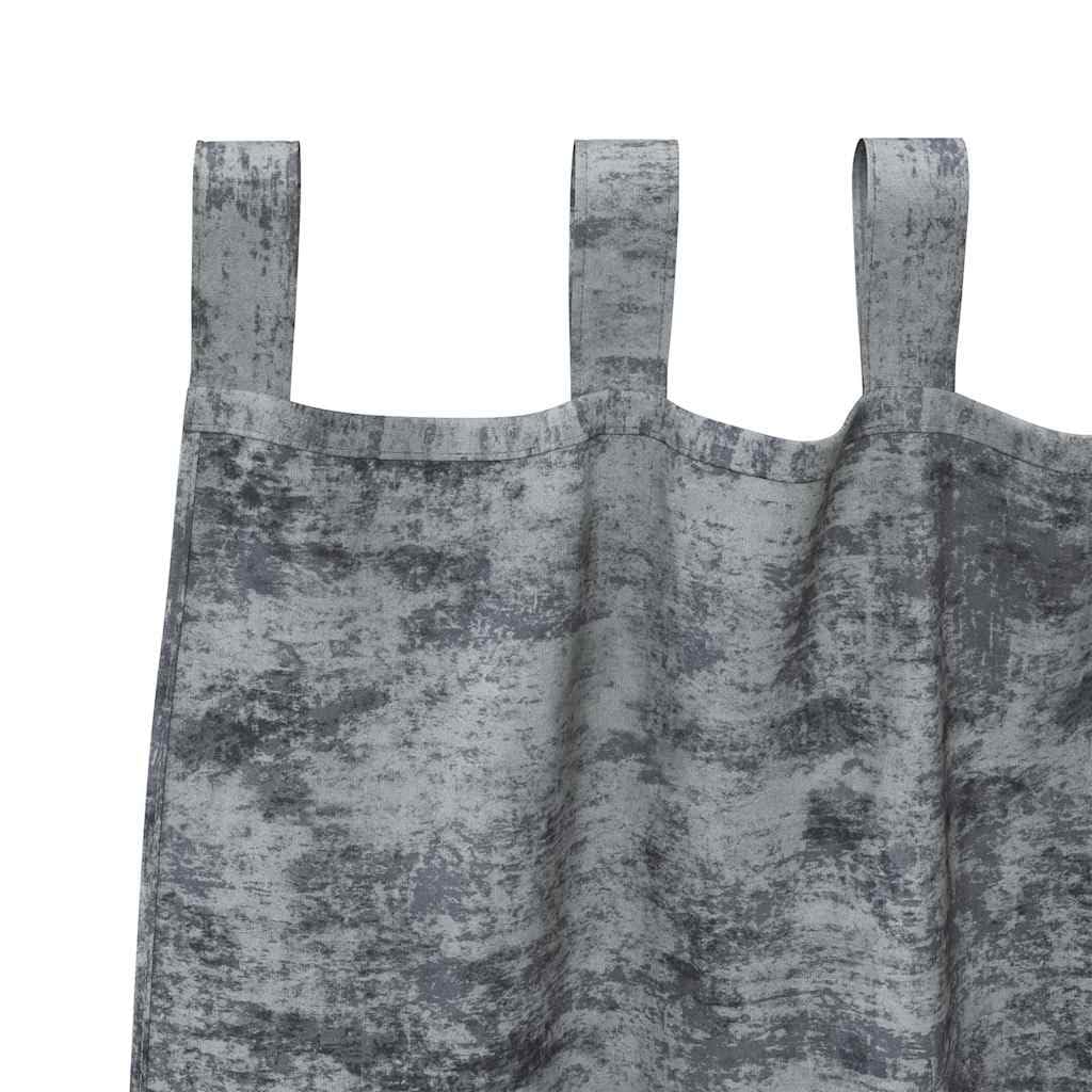 Juego de 2 cortinas de terciopelo gris plateado 175 x 140 cm, oscurecimiento de habitación, privacidad, cortina decorativa para salón y dormitorio, manejable manualmente