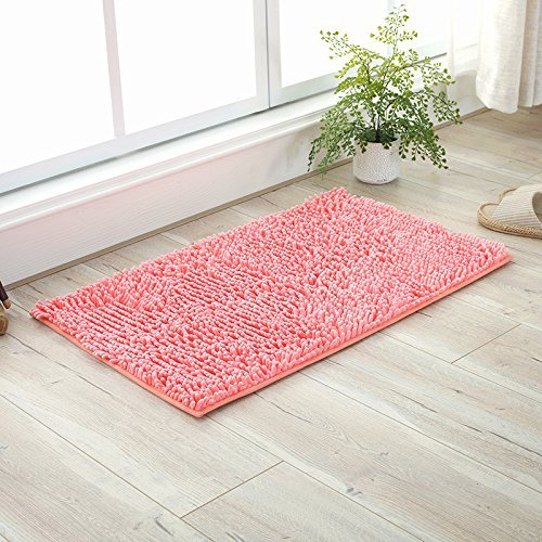 Jian Ya Na Microfiber Soft Shag Bathroom Mat Rug Kitchen Rug Door Way Feet Mat Anti Slip Strip Absorbent Doormat Bathroom Shower Rugs Shaggy Carpet 24 X35 60x 90cm Pink Wantitall