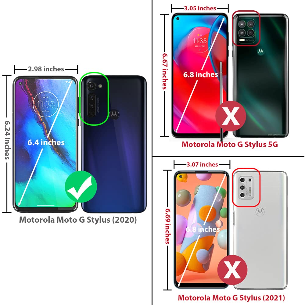 TJS Phone Case Compatible with Motorola Moto G Stylus 2020, with [Tempered Glass Screen Protector][Impact Resistant][Metal Ring][Magnetic Support] Protector Cover (Blue)