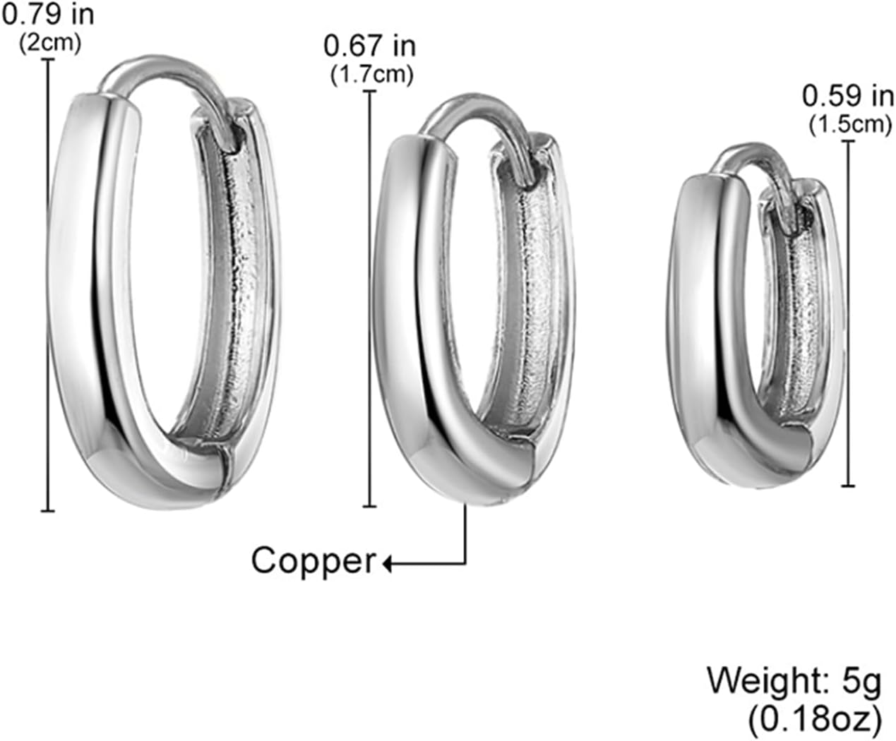 Gold Hoop Earrings Set for Women Dainty 14K Gold Plated Chunky Earring Simple CZ Huggie Hoop Earring for Multiple Piercing Trendy Jewelry - Image 5