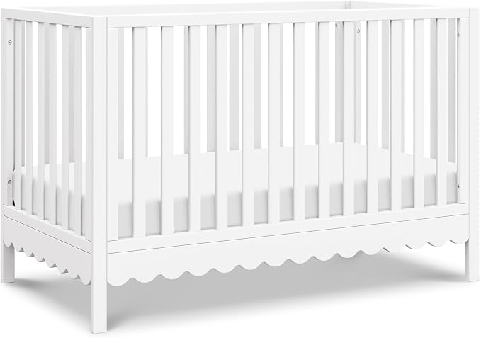 DaVinci Sammy Scallop 4-in-1 Convertible Crib in White, GREENGUARD Gold Certified