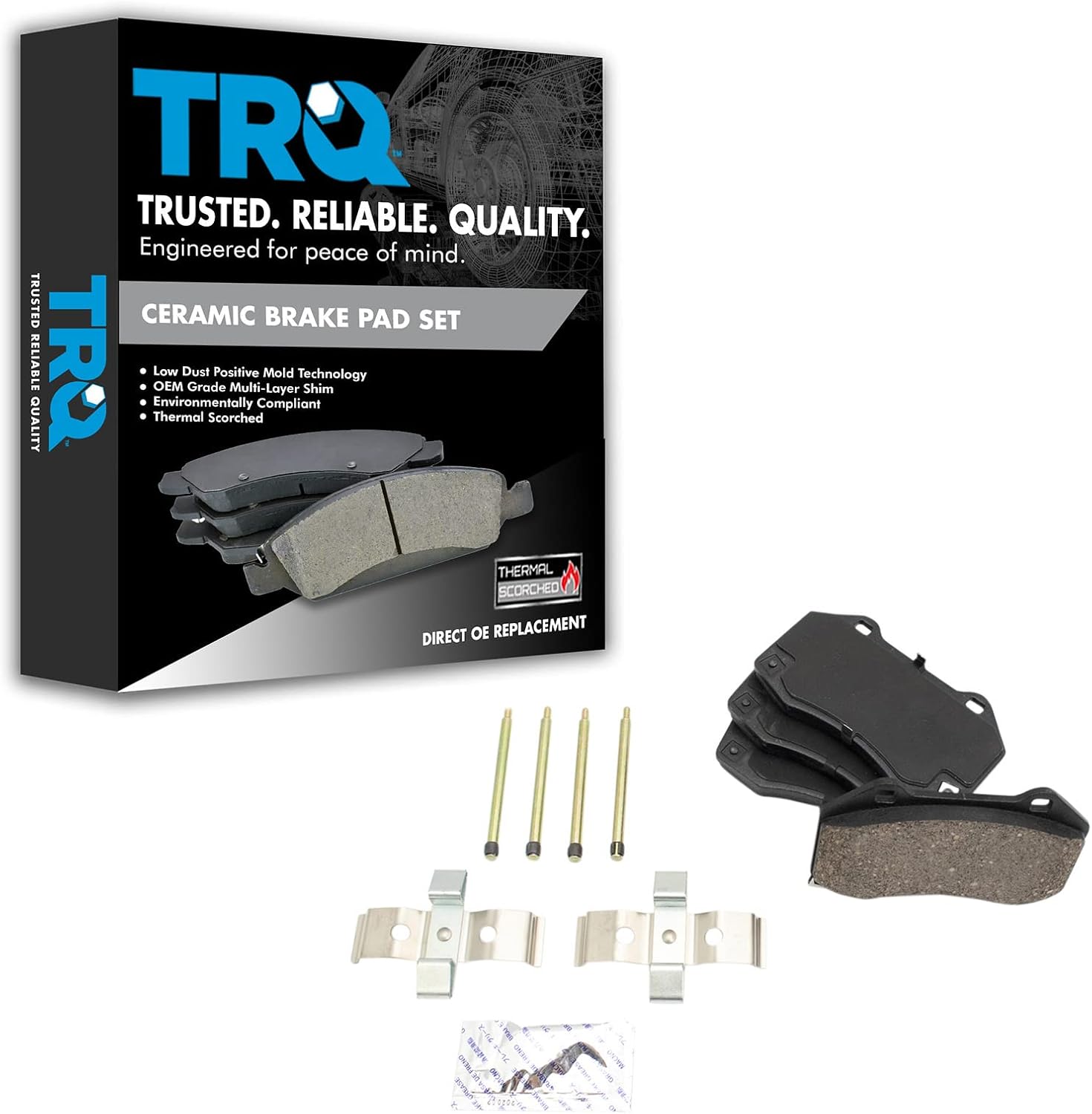 TRQ Front Brake Pads Ceramic Compatible with 2016-2019 Mazda MX-5 Miata