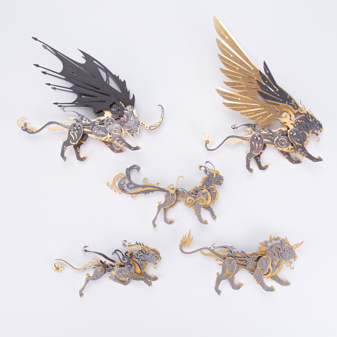 JEBU Metalowy model 3D, zestaw dla dorosłych, puzzle 3D, wzór tygrysa, 116 elementów, puzzle 3D, puzzle, DIY, zwierzęce, łamigłówki, dekoracja domu