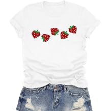 Strawberry Shirt Womens Strawberry Lover T-Shirt Cute Fruit Berries Tee Tops
