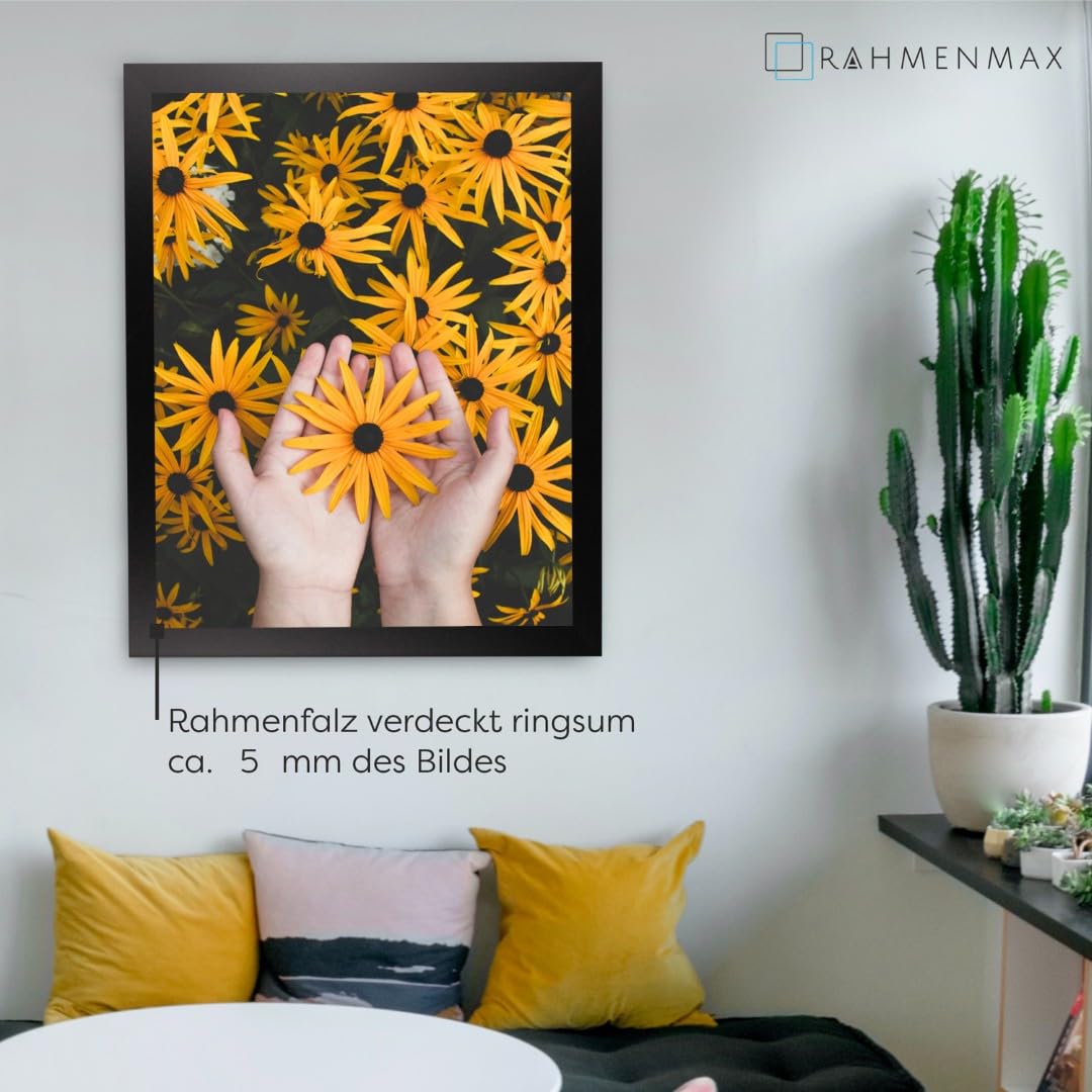 MDF Rahmen Skane für Bild 80x120cm Schwarz Matt mit Acrylglas