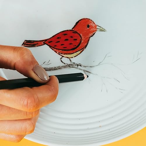 Miniatura 4 de Carmel Paquete de 12 lápices de marcado universal, vidrio soluble en agua y película, lápiz de grasa recubierto de madera con una mina cerosa grasa