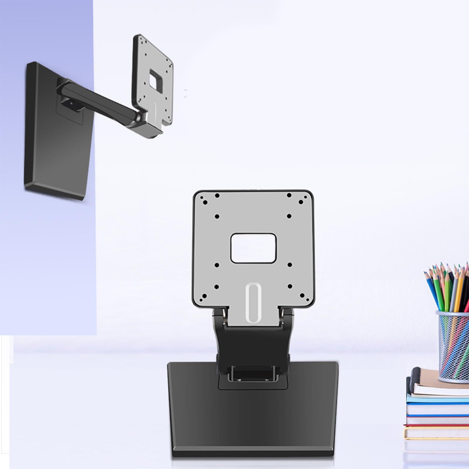 Supporto per monitor a basso profilo per schermi da 13-27 pollici Supporto da tavolo ergonomico regolabile Supporto da tavolo Base pieghevole Staffa resistente