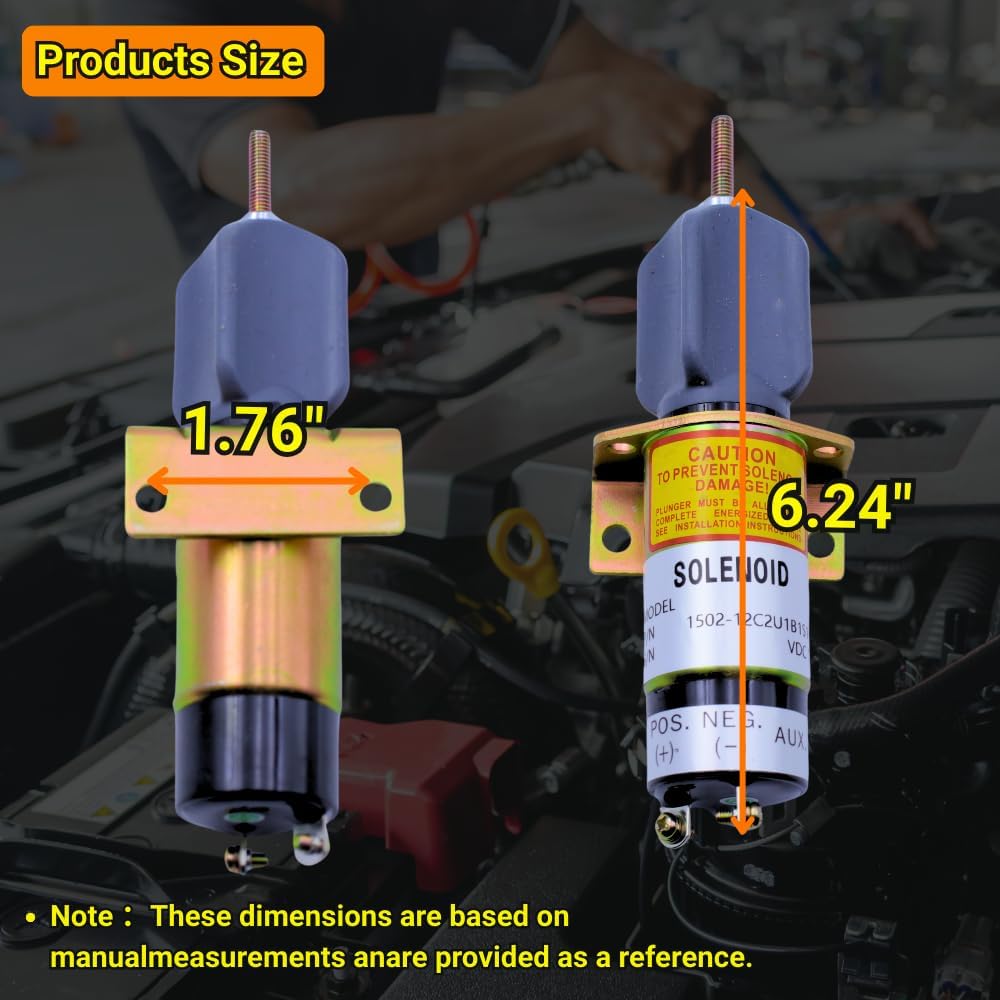 3740028 1502-12C2U1B1S1 12V 2 Terminals Throttle Choke Solenoid For Trombetta Excavator For JLG Lift For Kubota Engine WG-750 DF-750 DF-752 DF-972 D-905 D1105 Z482 For Dual Fuel Engine Z-34-22 Z-45-22