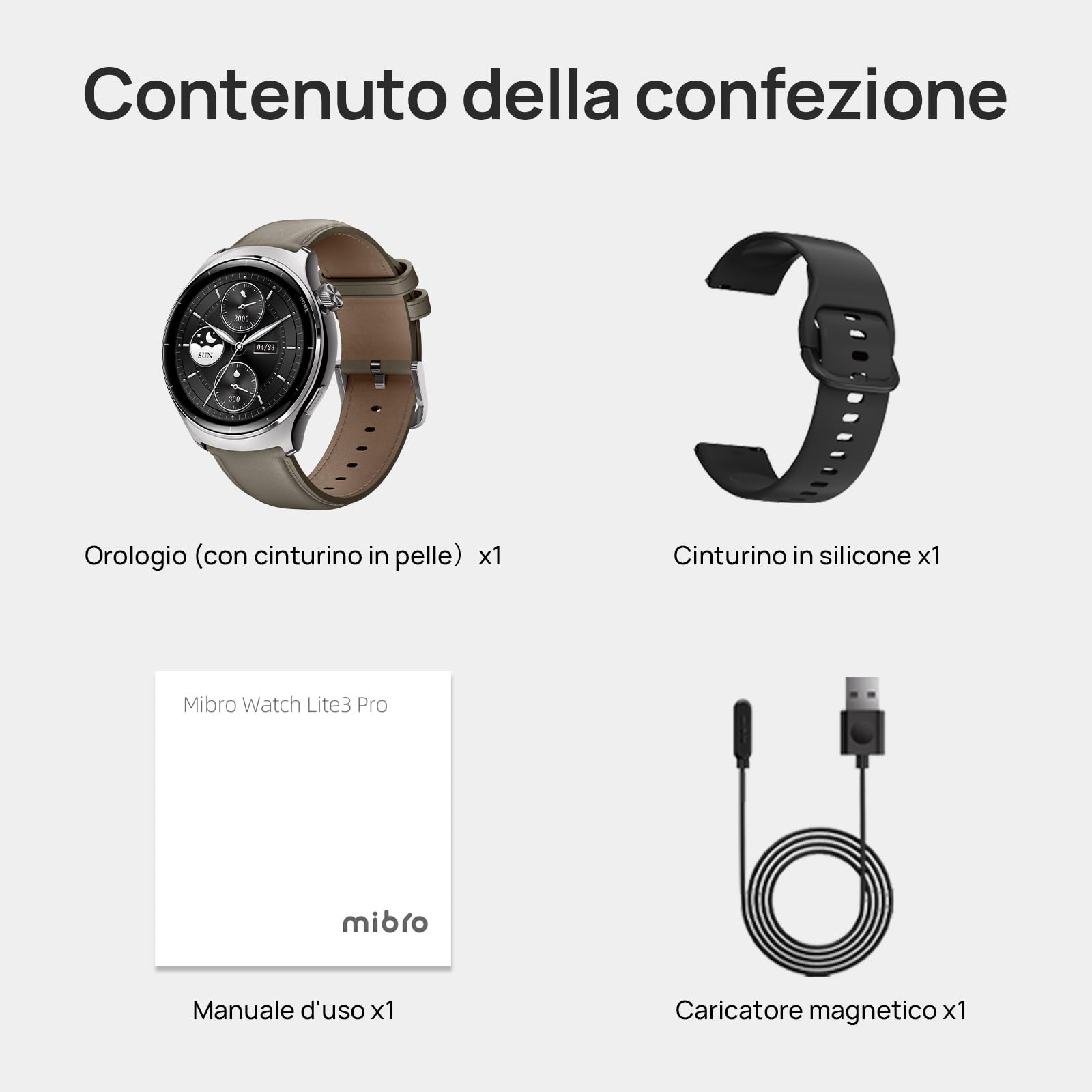 Mibro Lite3 Pro Smartwatch Uomo Donna per Corsa, GPS, 1,32'' AMOLED, Grigio | 15 Giorni Autonomia, Chiamate Bluetooth, Monitoraggio Fitness, Sonno & Battito, per Corsa/Trekking/palestra, per Android/iOS