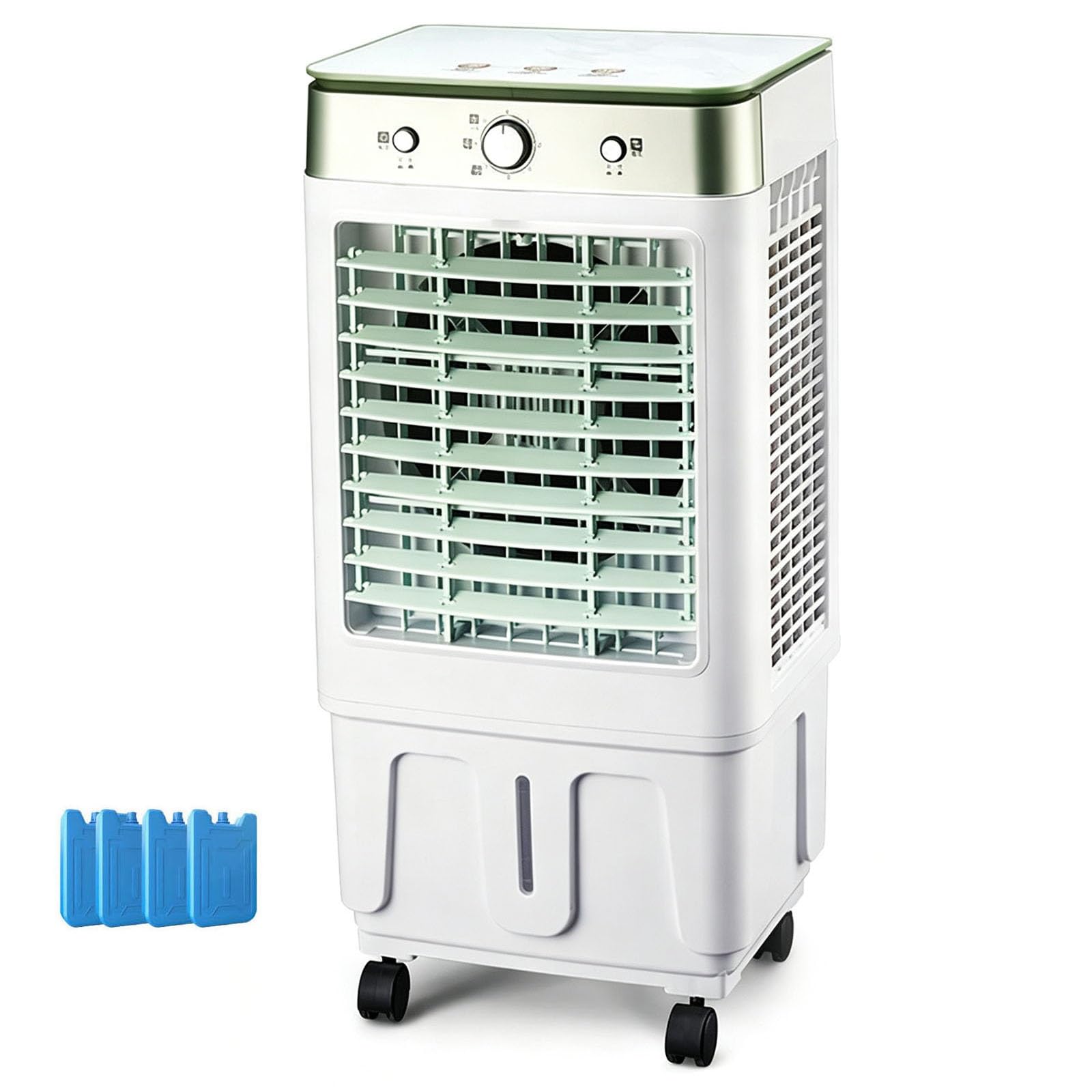 Lxrhlikg Grey Evaporative Air Cooler, Swamp Cooler, 7.9 Gal Tank, 3 Speeds, 90° Oscillation, Knob, 140W, For Patio Garage Commercial
