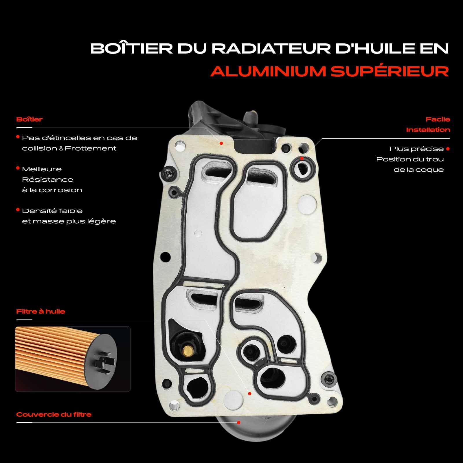 Frankberg Huile moteur du refroidisseur d'huile 11428507697 | Compatible avec: Série 5 F10, Série 3 Touring E91, X1 E84, 4 Cabriolet F33 F83, X5 F15 F85, 4 Gran Coupé F36