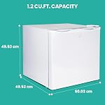 Koolatron Congélateur profond - 1 étagère câblée, Garage prêt, Entreposage de la viande, Dégel manuel, Space Sauver, Pour la maison, Appartement, Sous-sol, Dortoir, Chambre, 1.2 Capacité des pieds cubiques Blanc
