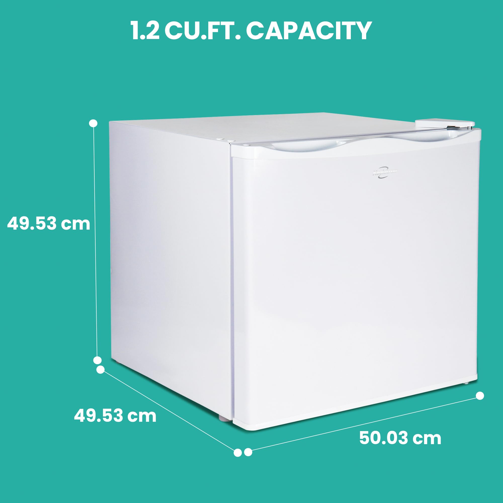 Koolatron Mini Upright Freezer 1.2 cu ft (34L) White, Manual Defrost, Space-Saving Flat Back, Reversible Door, Wire Shelf, for Apartment, Condo, Office, RV, Cabin, Dorm Room, Home Bar on Fridge.com
