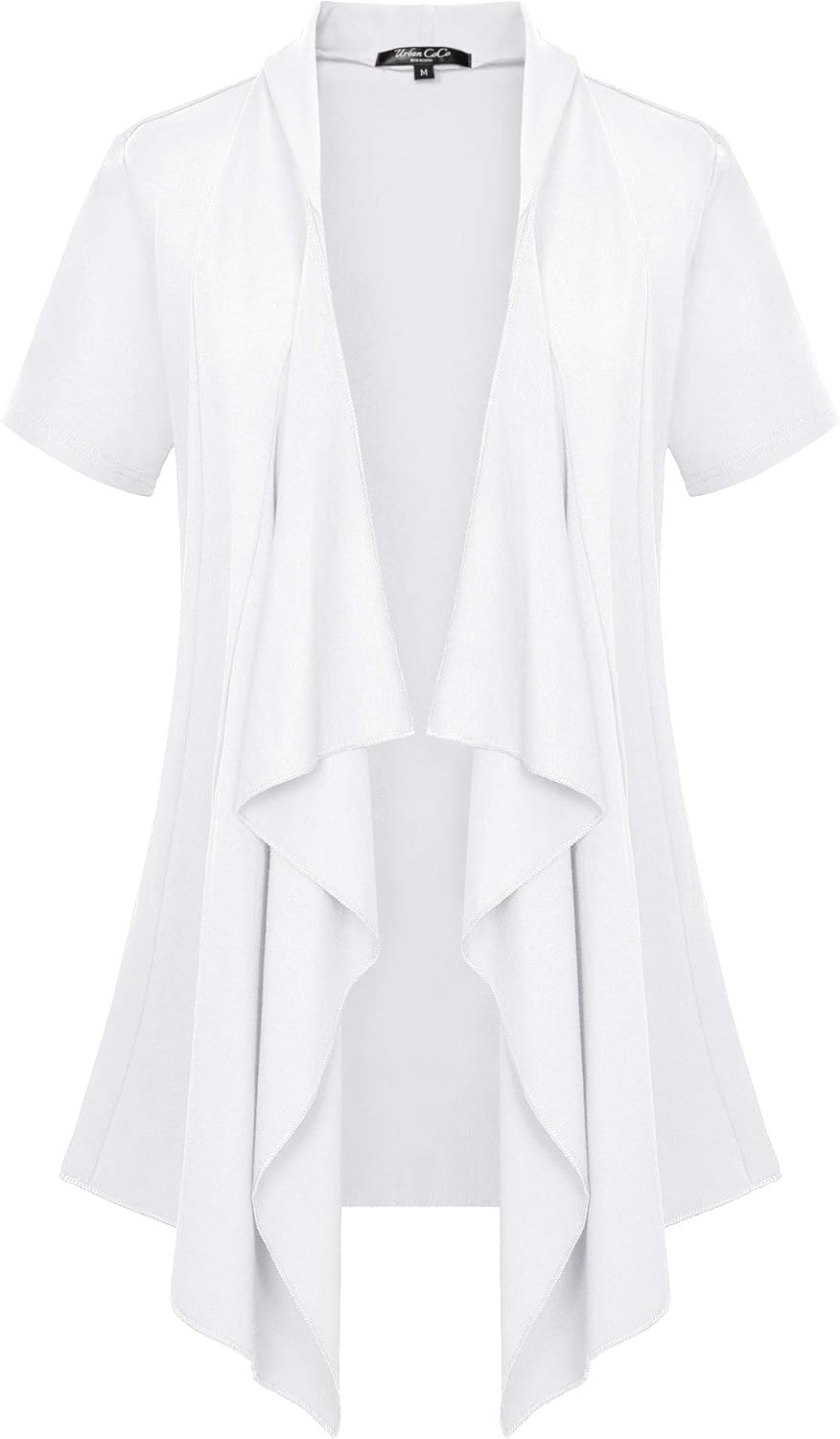 Women's Short Sleeve Draped Open Front Cardigan Lightweight Summer Vest for Women - Image 2