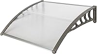 Vista 17 de Toldo para puerta de patio, cubierta de policarbonato para puerta delantera al aire libre, protección UV, lluvia, nieve, luz solar, hoja hueca