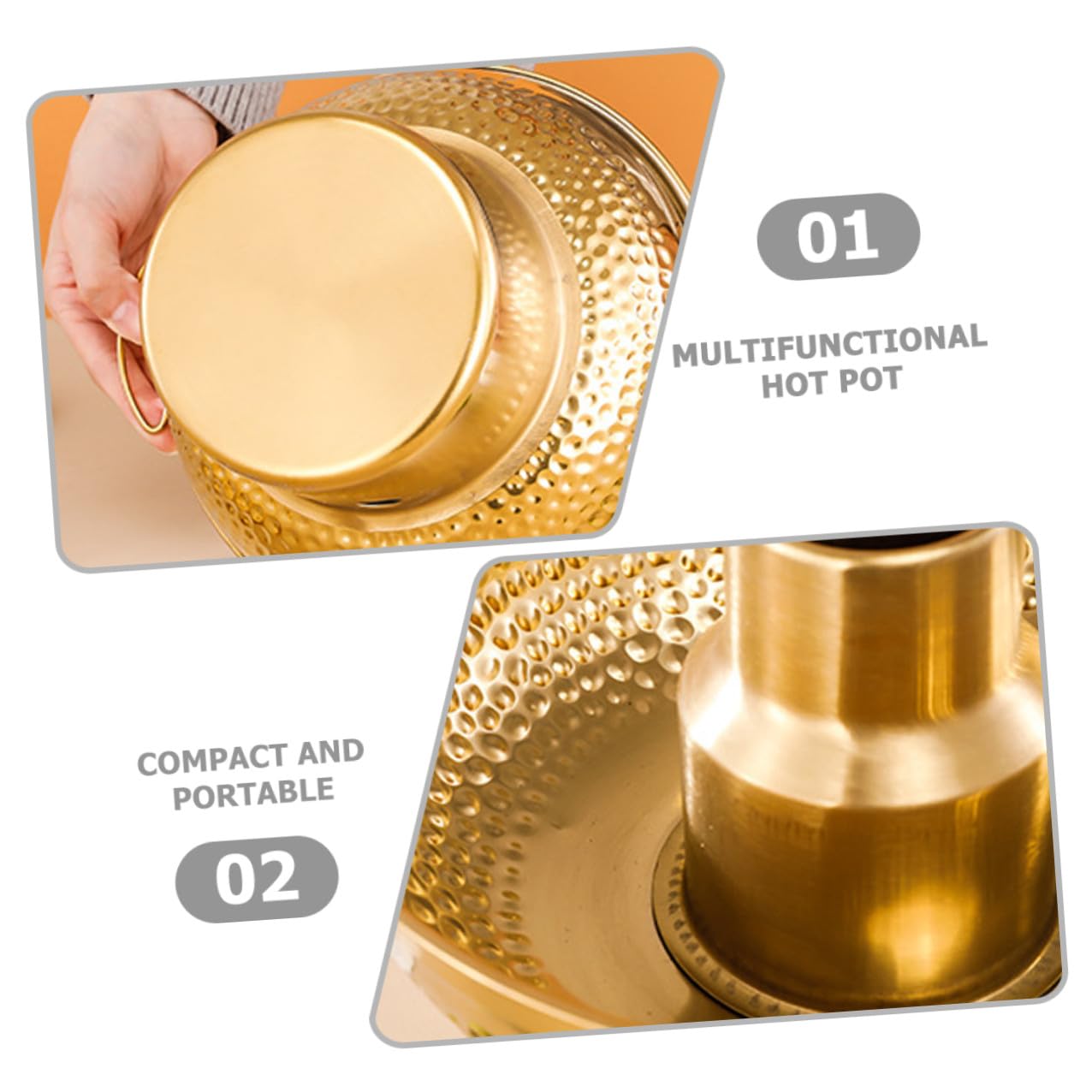Pentola Per Fonduta Dessert in Acciaio Inox 20 Cm Fondo Rapido Conduzione Calore, Bordi Arrotondati Sicuri, Pentola Multiuso Per Cucina e Ristorante, Monodose Per Cioccolato e Formaggi