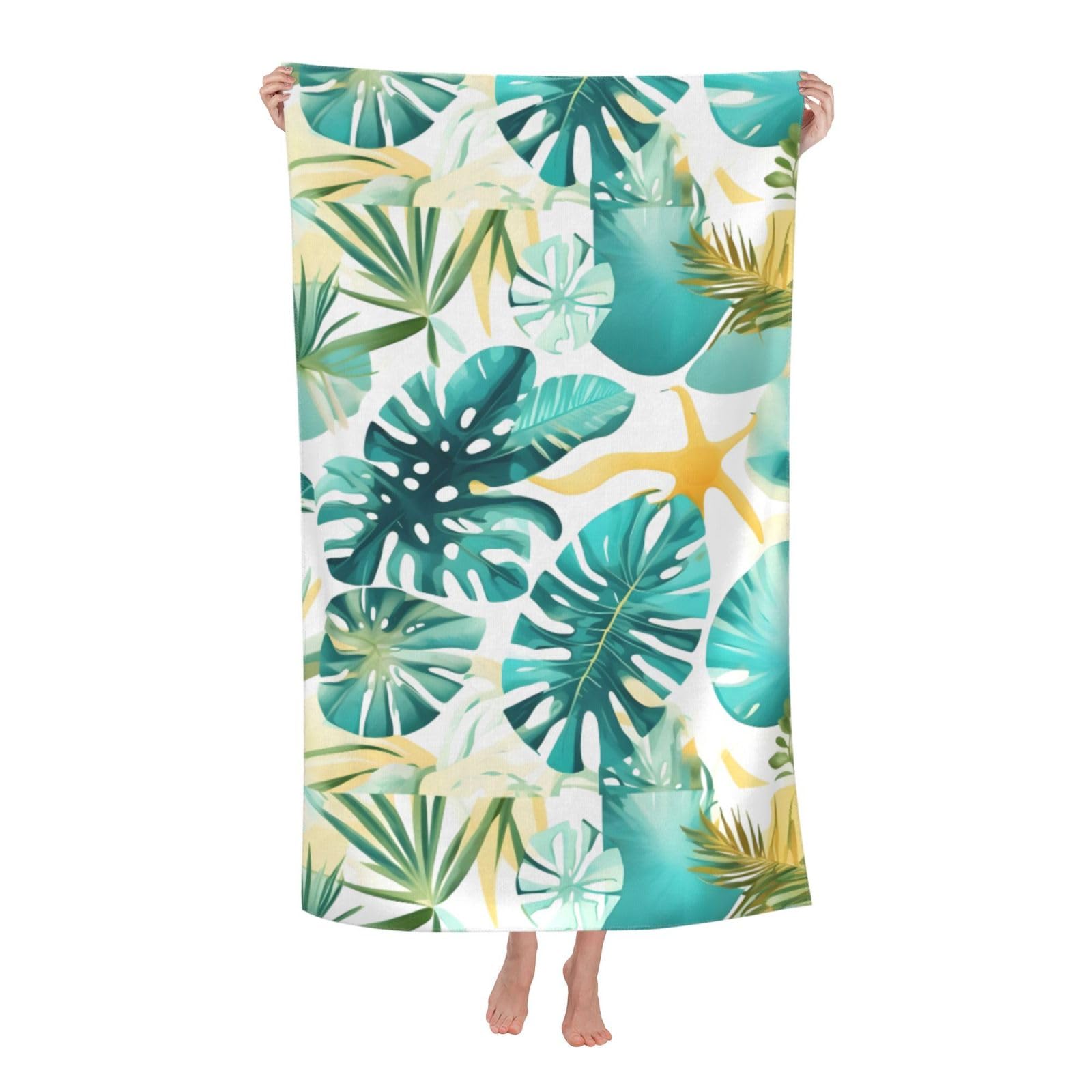 Cbaaghh Tropical Beach Plant Theme Print Adult Beach Towels,Beach & Pool Towel,Beach Towels,Towels For Camping