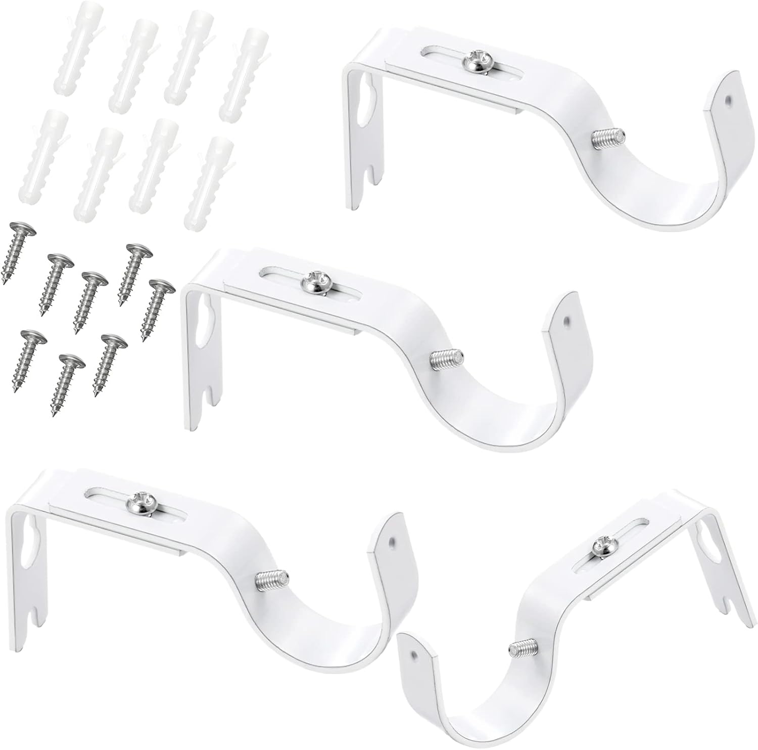 Frienda 4 Pieces Curtain Rod Brackets Adjustable Curtain Hardware Brackets General