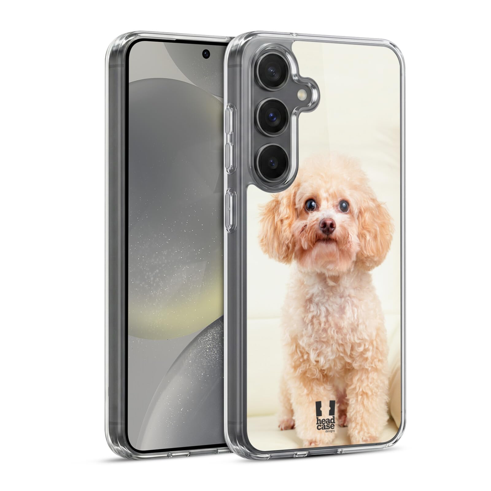 Head Case Designs Sitting White Poodle Popular Dog Breeds Gel Case [Military Grade Protection] Compatible with Samsung Galaxy S24 5G and Compatible