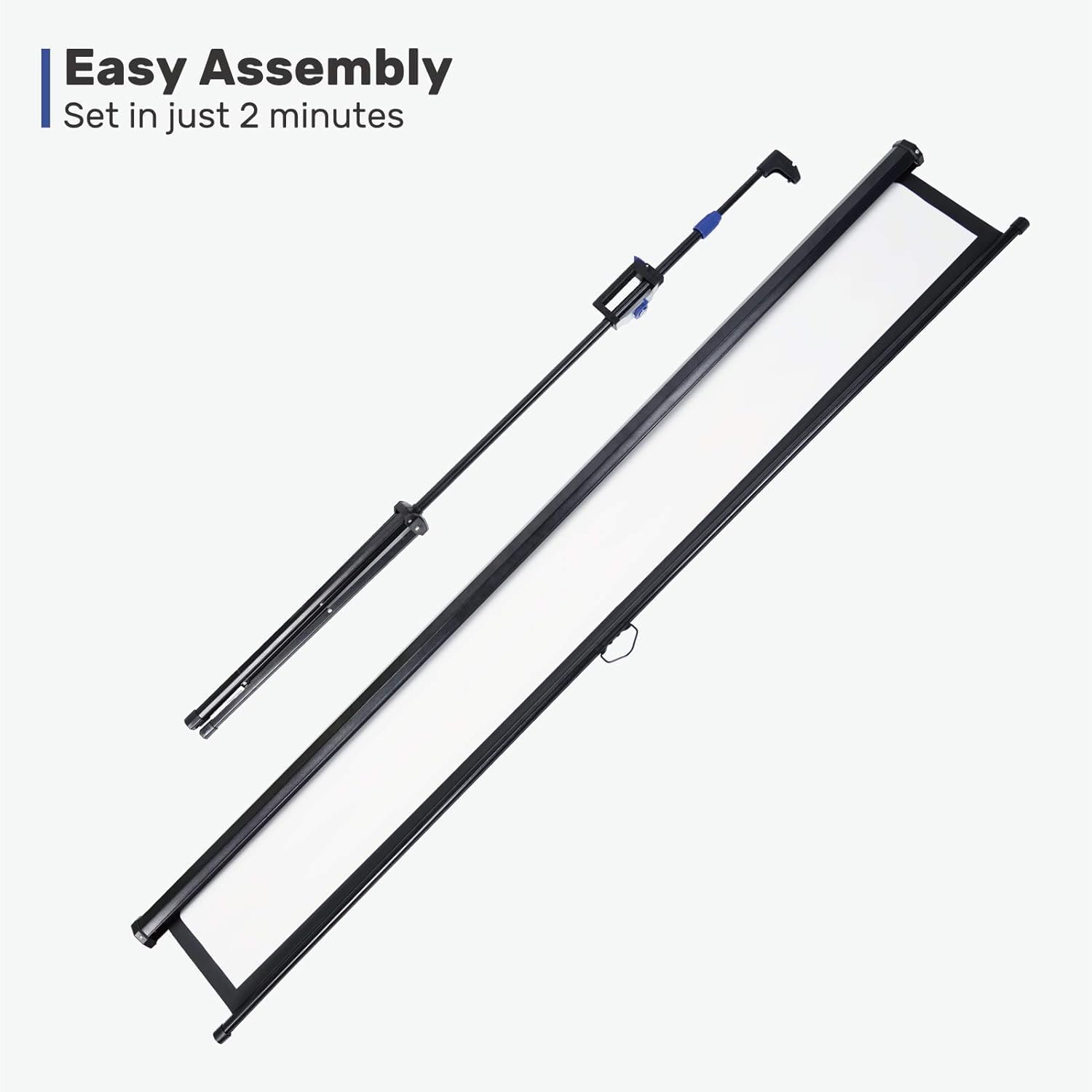 Aoxun 80" Projector Screen with Stand - Set of Pull Up Indoor and Outdoor Portable Free Tripod Screen 80 inch 16:9 HD Projection Screen for Movie or Office Presentation