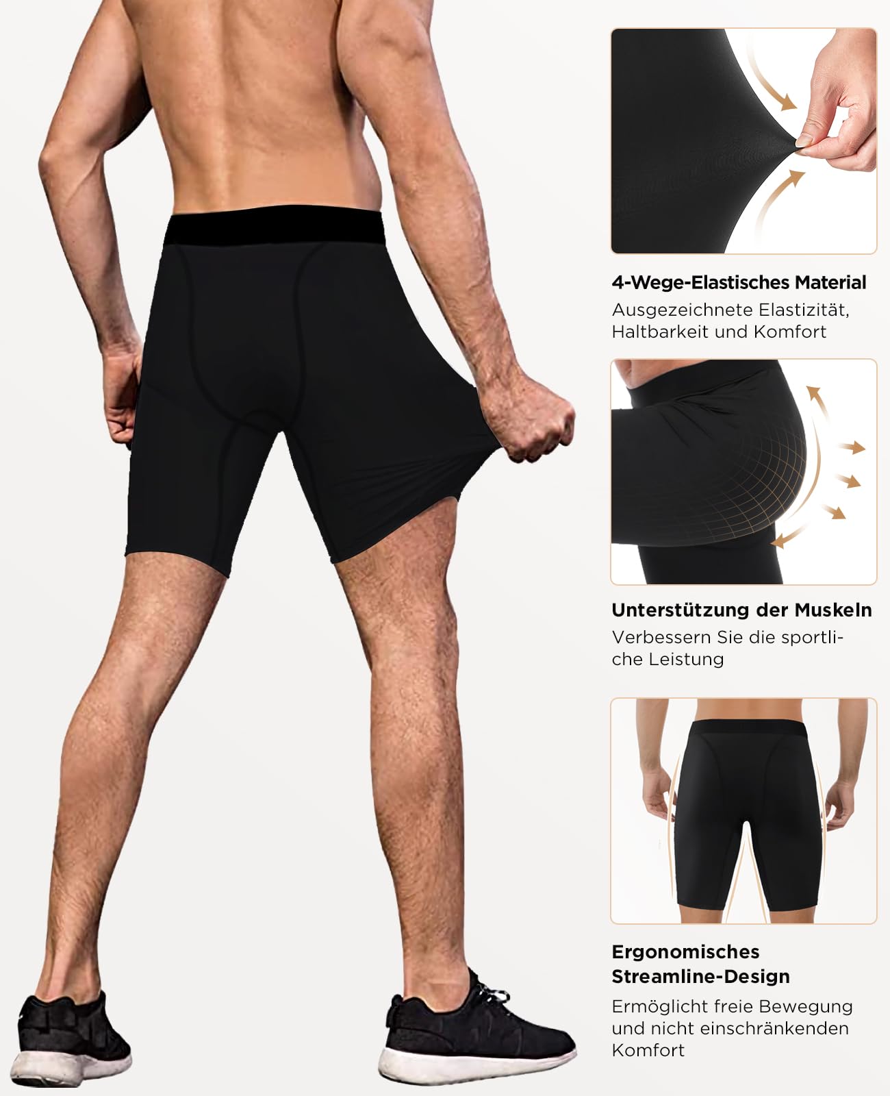 Niksa 1 oder 3 Pack Herren Kompressionsshorts,Schnelltrocknendes Baselayer Unterhose Tights Kurz hochwertig