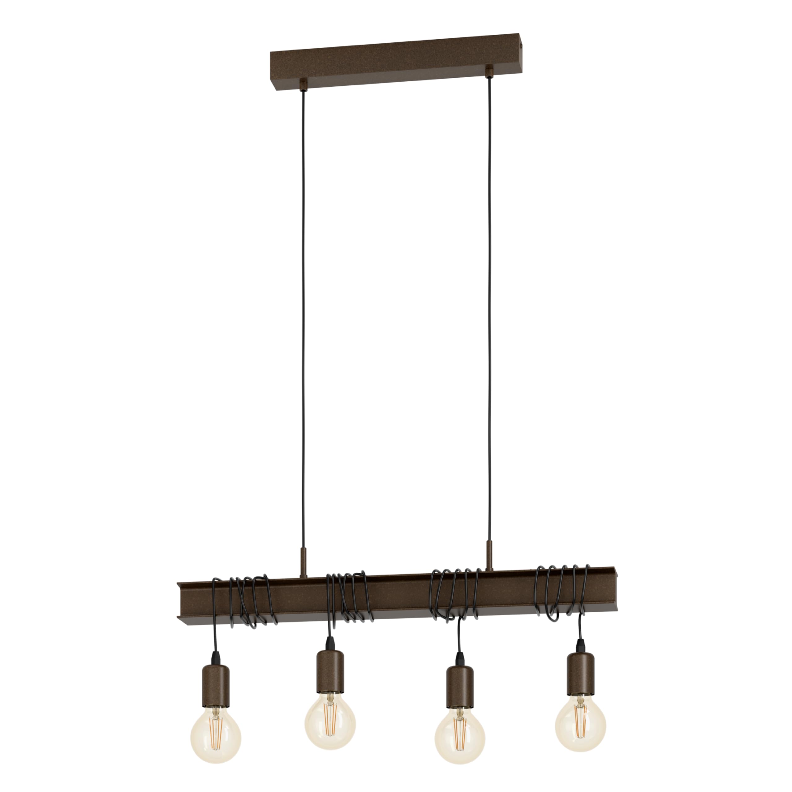 EGLO Townshed 4 Pendant Light Set - Antique Brown Metal