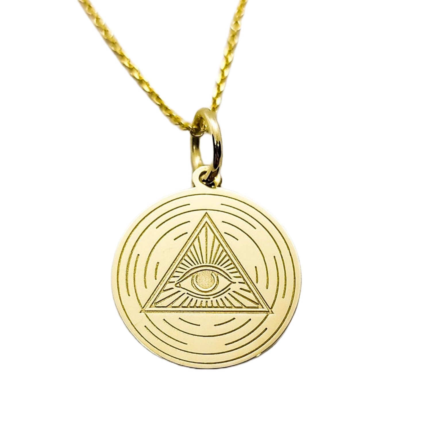 Collier troisième œil en argent plaqué or, un bijou talisman d'exception - 4