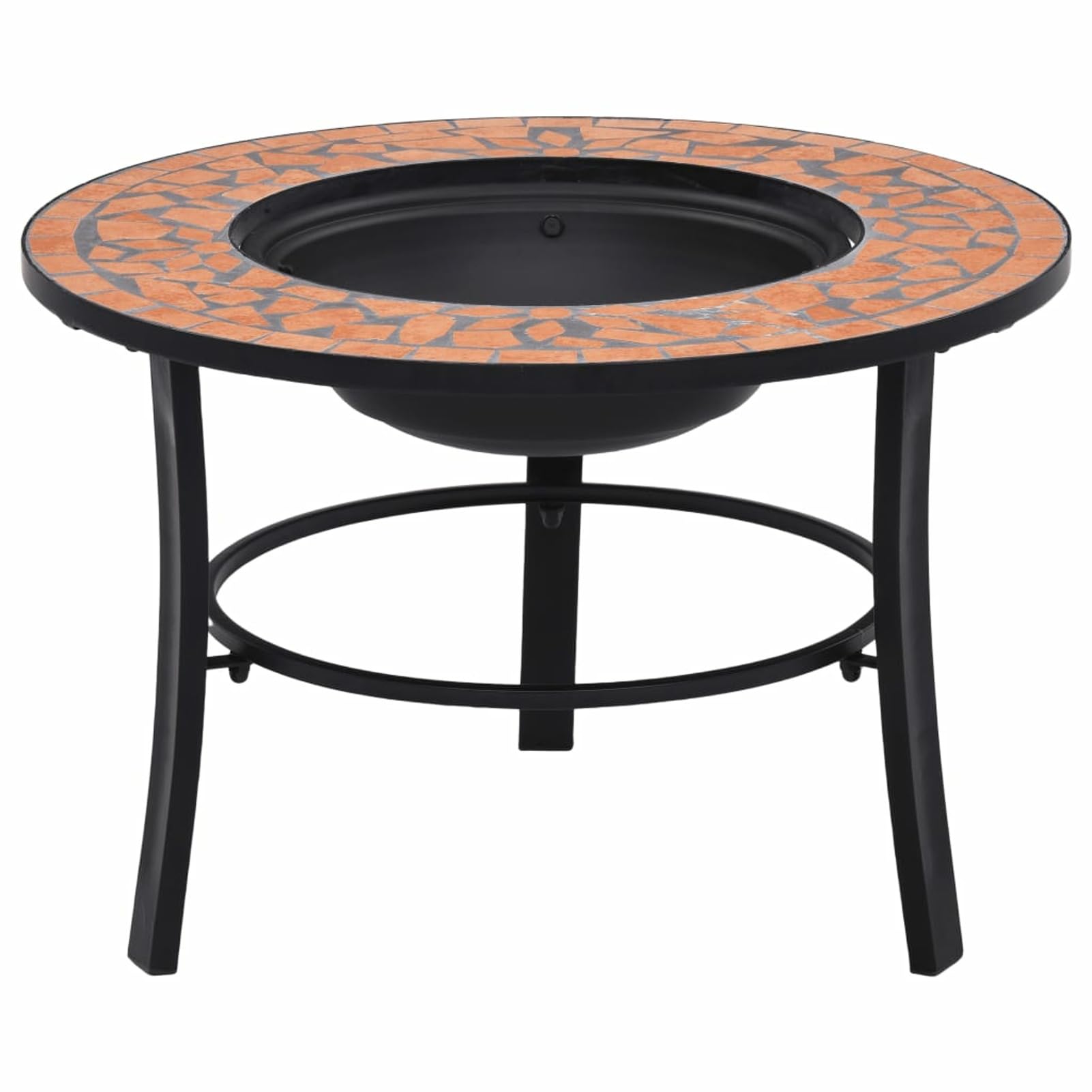 Homgoday Braciere a mosaico in ceramica terracotta 68 cm braciere esterno per giardino grande di spessore ciotola per falò all'aperto per giardini, cortili, parchi, cortili
