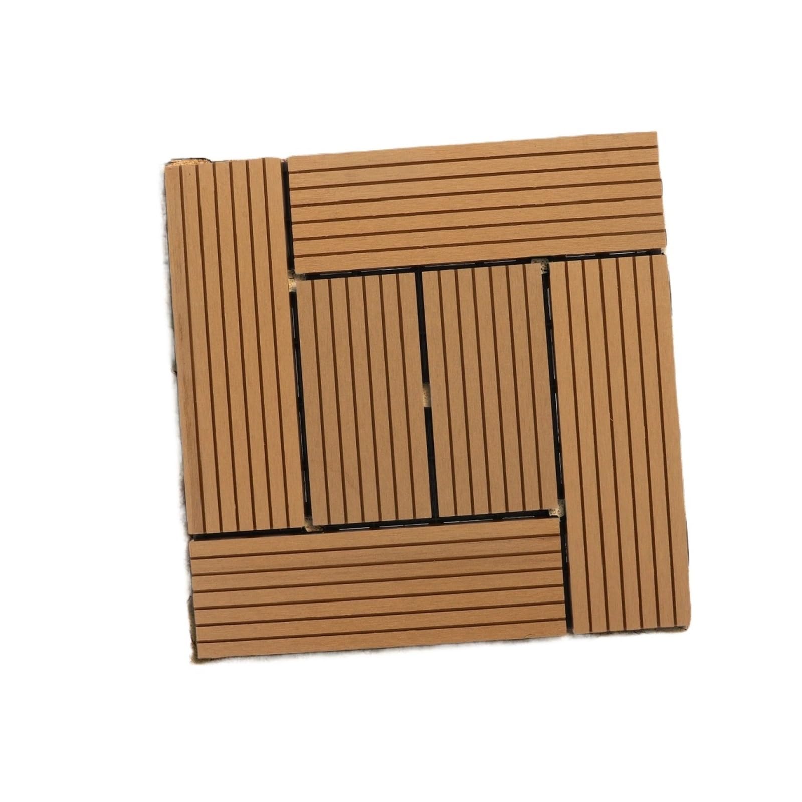 Baldosas de plástico entrelazadas for cubierta, textura de madera realista, suelo de Patio exterior, terraza, jardín, balcón, cubierta baja, 30,5x30,5x2cm